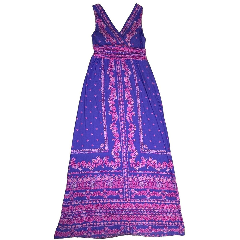 Lilly Pulitzer Margarita Maxi Dress M Coral Craze Mystical Purple